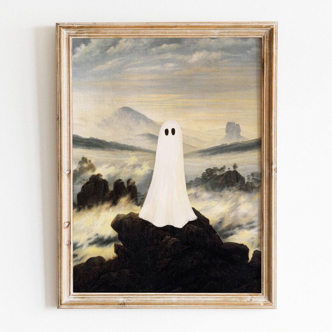 Ghost Above The Sea Of Fog Vintage Halloween Art Print - Image 5