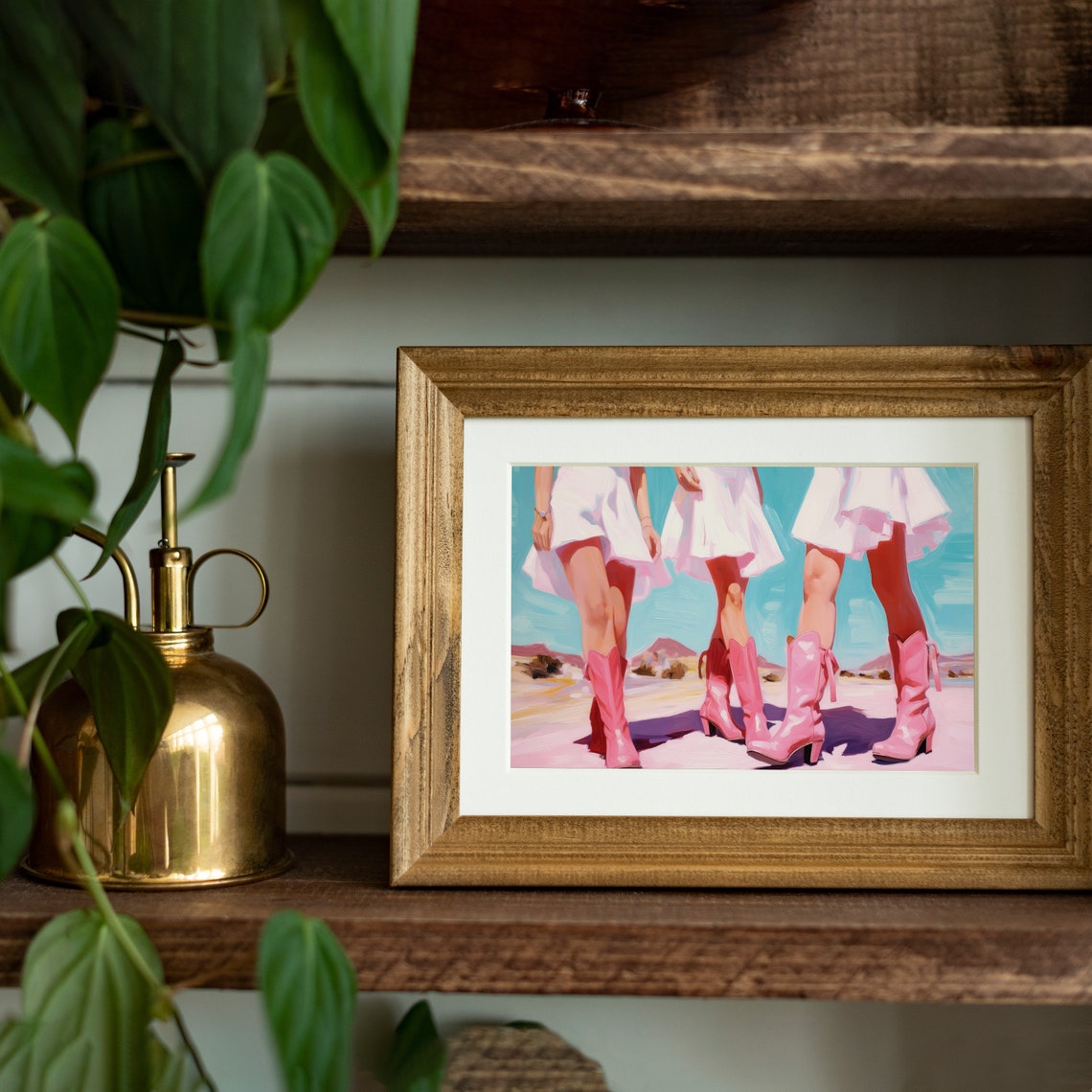 Preppy Coastal Cowgirls Girly Wall Art Print Pink Cowgirl Boots Trendy Poster Preppy Western Room Decor Funky Cowboy Prints - Image 5