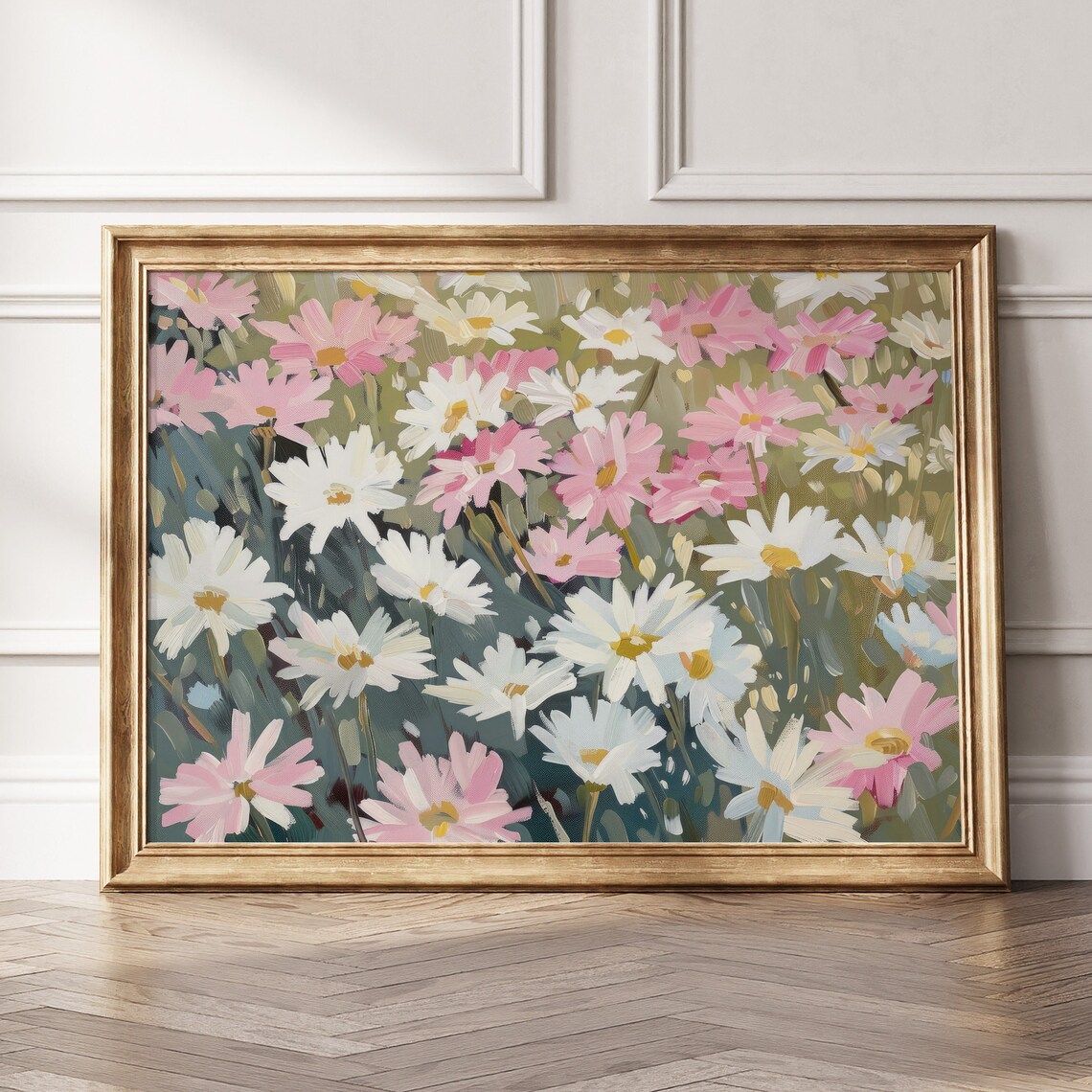 Preppy Pink Daisy Art Print, Vintage Floral Decor - Image 5