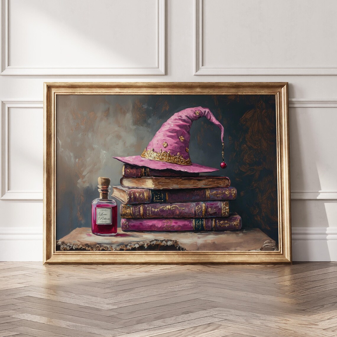 Pink Witch Hat Love Potion Spell Books Halloween Wall Art Poster - Image 5