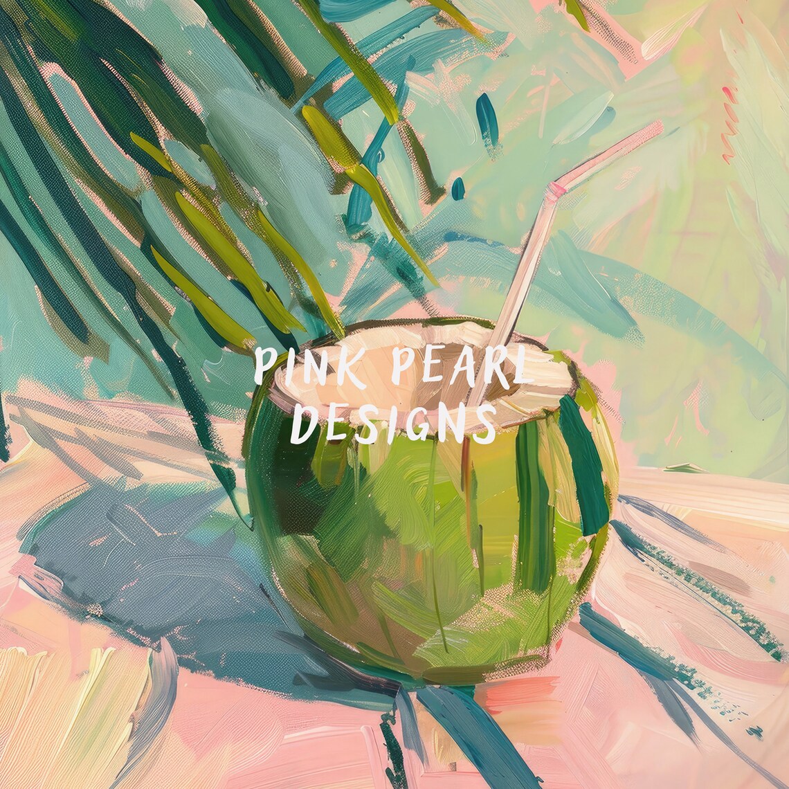 Preppy Coconut Hawaiian Palm Tree Art Print - Image 8
