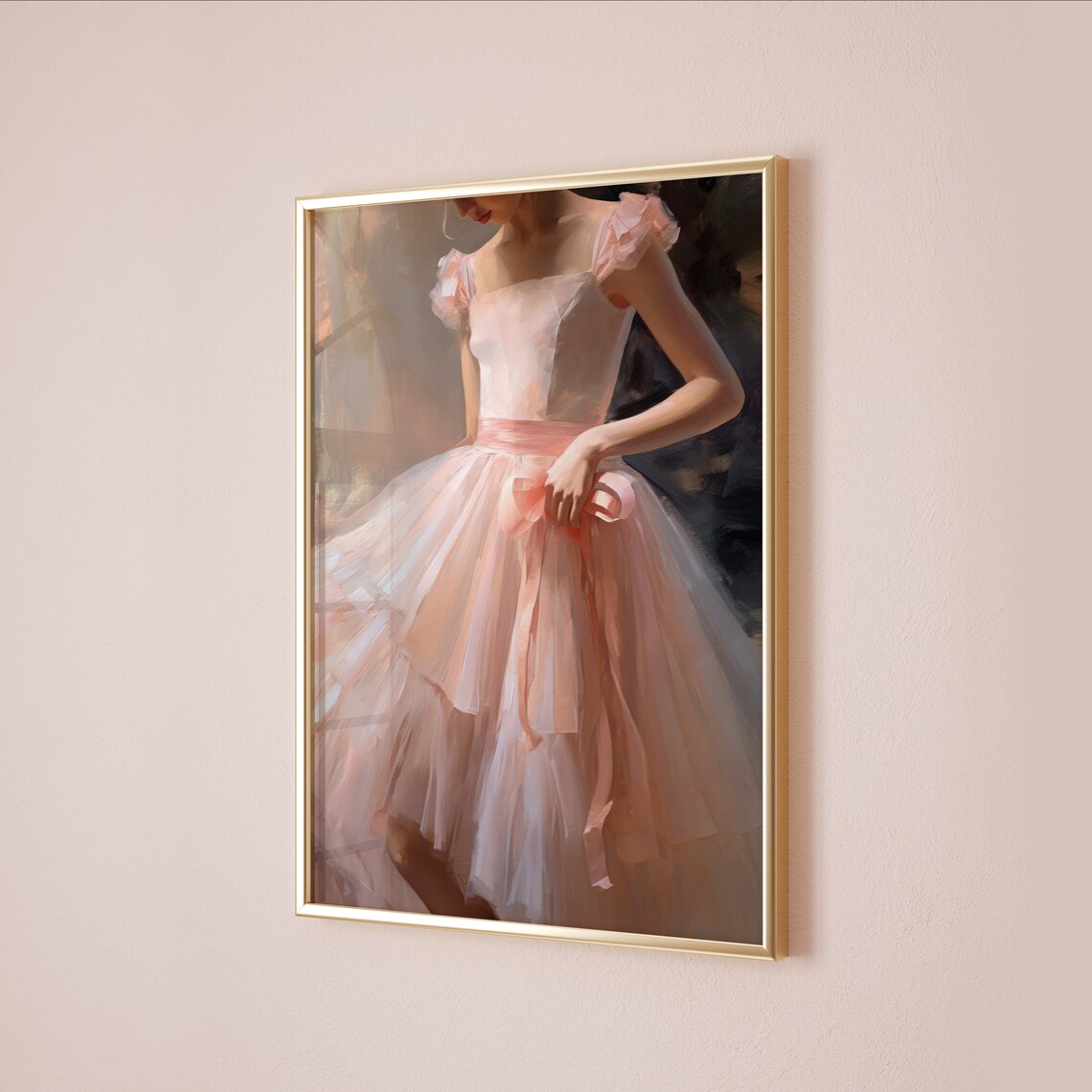 Pink Ballet Dancer Tulle Dress Ballerina Painting Wall Art Print - Image 7