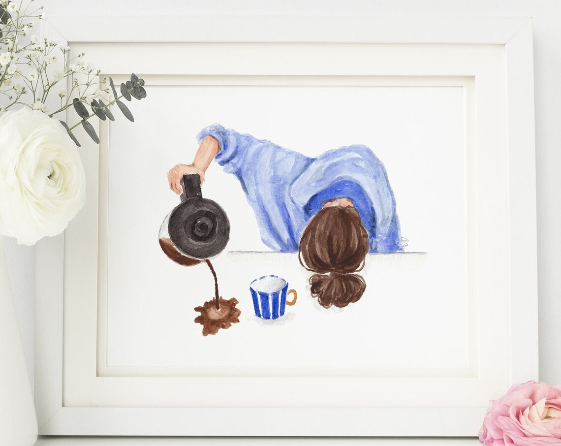 Coffee Lover Art Print, Coffee Illustration