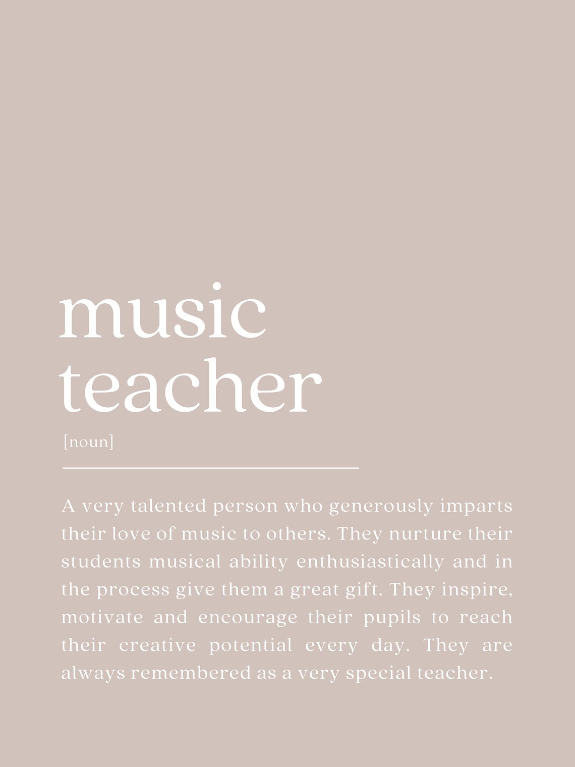 Music Teacher Definition, Teacher Appreciation Art Print - Image 2