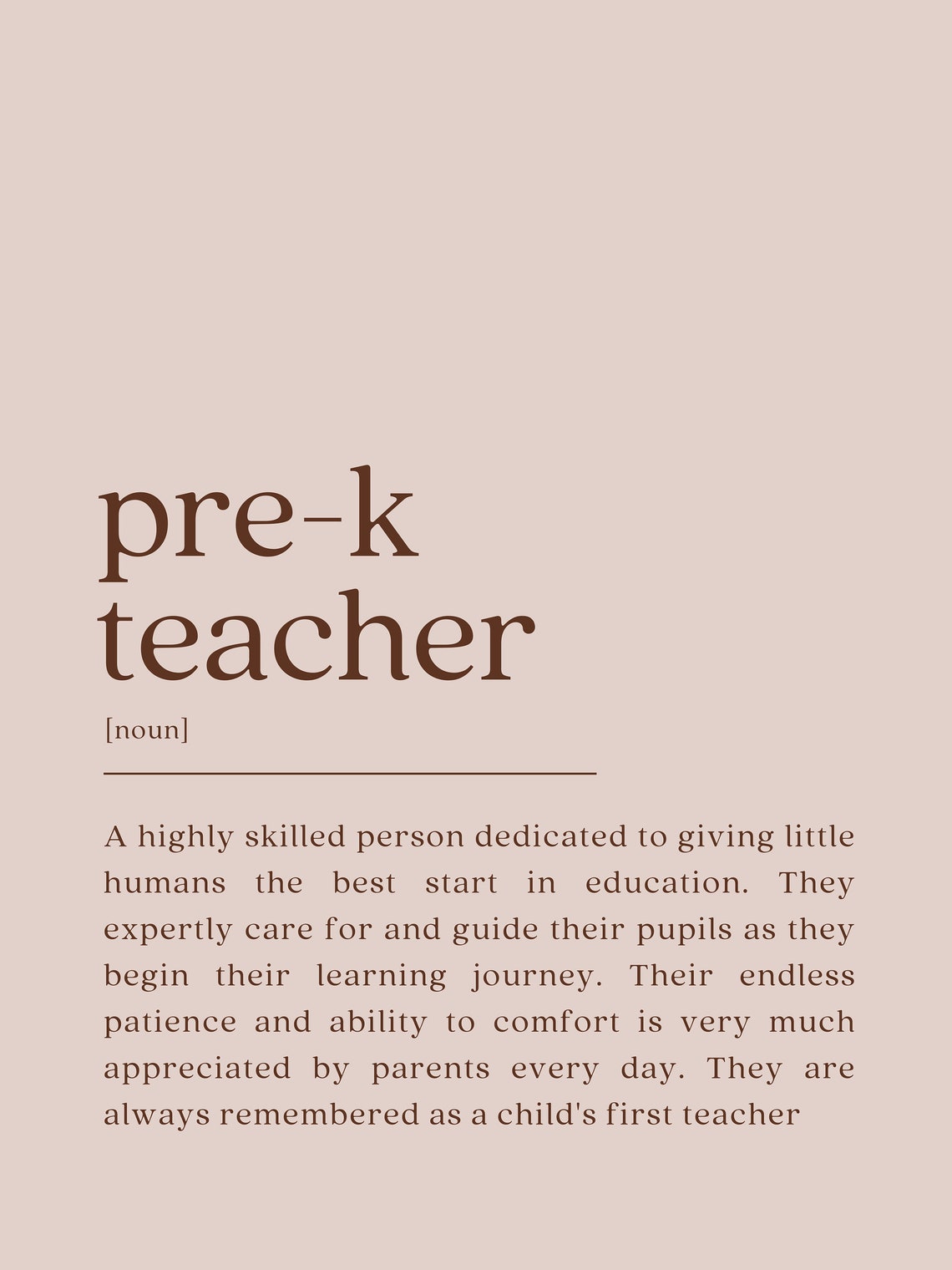 Pre K Teacher Definition Art Print, Teacher Thank You - Image 2
