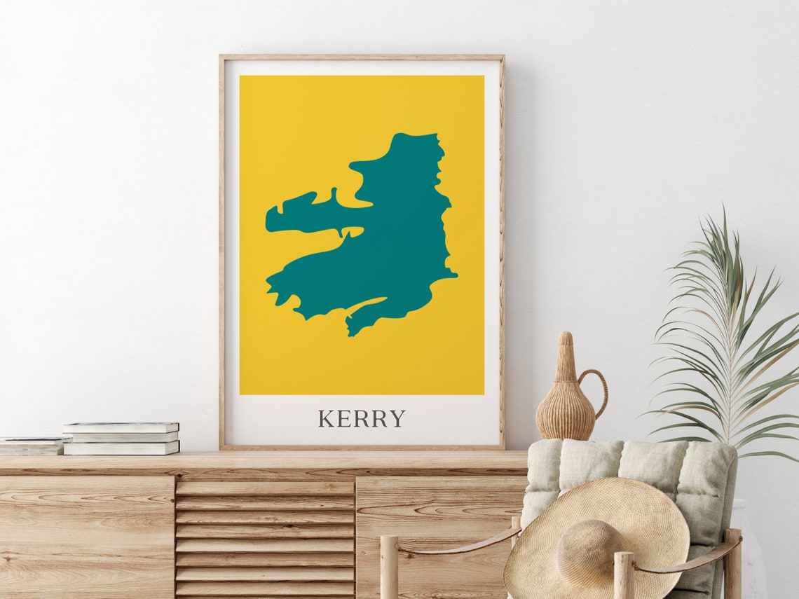 Kerry Map Print, County Kerry Ireland Travel Poster - Image 2