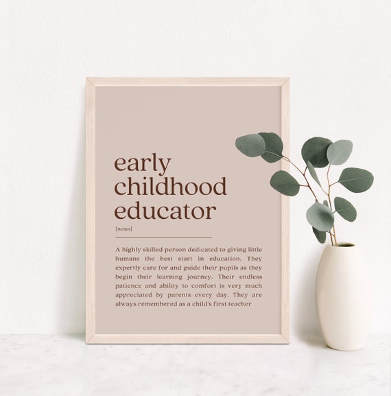 Early Childhood Educator Definition, Teacher Gift Print