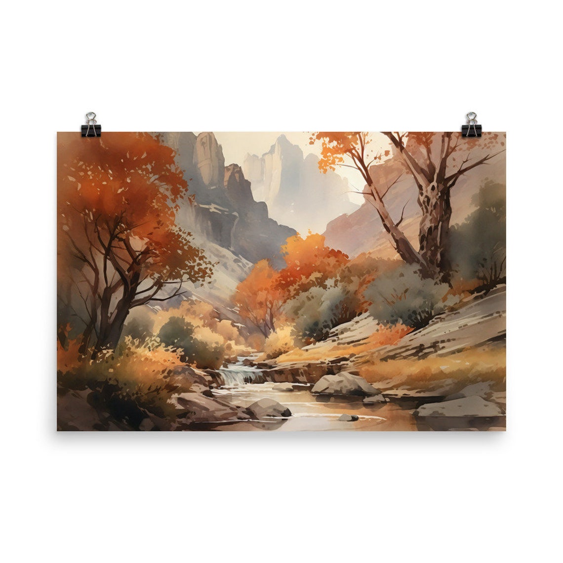 Zion Utah Travel Print Wall Art Zion National Park Travel Poster National Parks Traveler Gift Utah Travel Poster Watercolor Painting Art - Image 5
