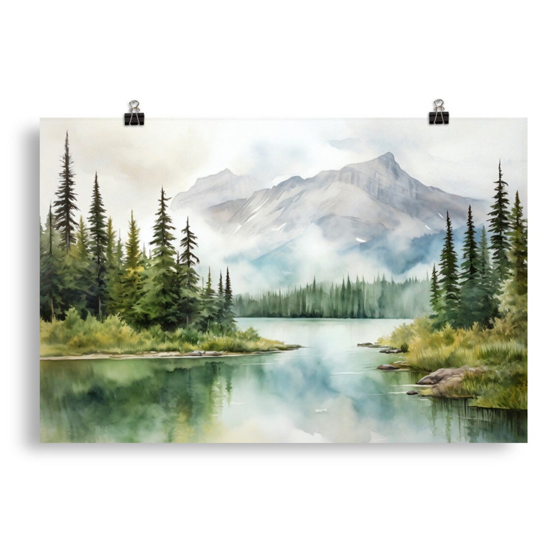 Banff National Park Watercolor Travel Print - Image 5