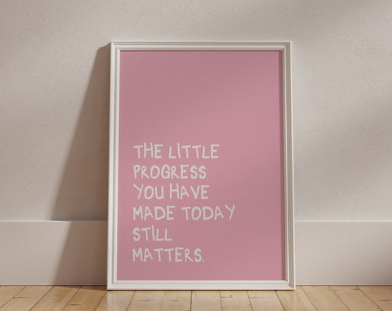 Cute Quote Print Pink Wall Art Girl Room Pink Wall Decor Minimalist Quote Poster Pink Happy Wall Print Light Pink Saying Poster