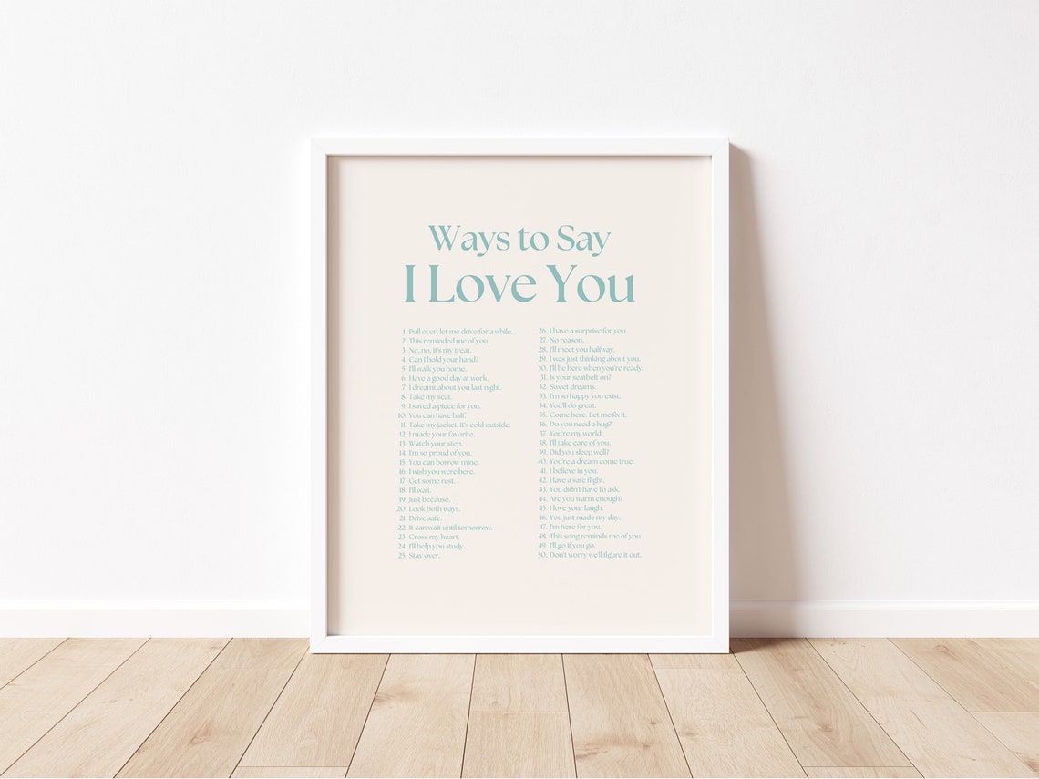 Ways to Say I Love You Teal Serif Soft Romantic Typography Poster - Image 2