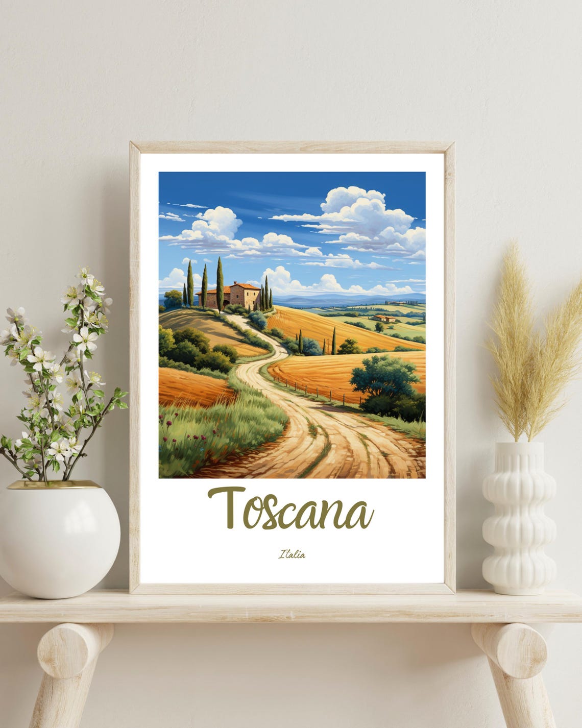 Tuscany Travel Poster, Italy Lover Gift