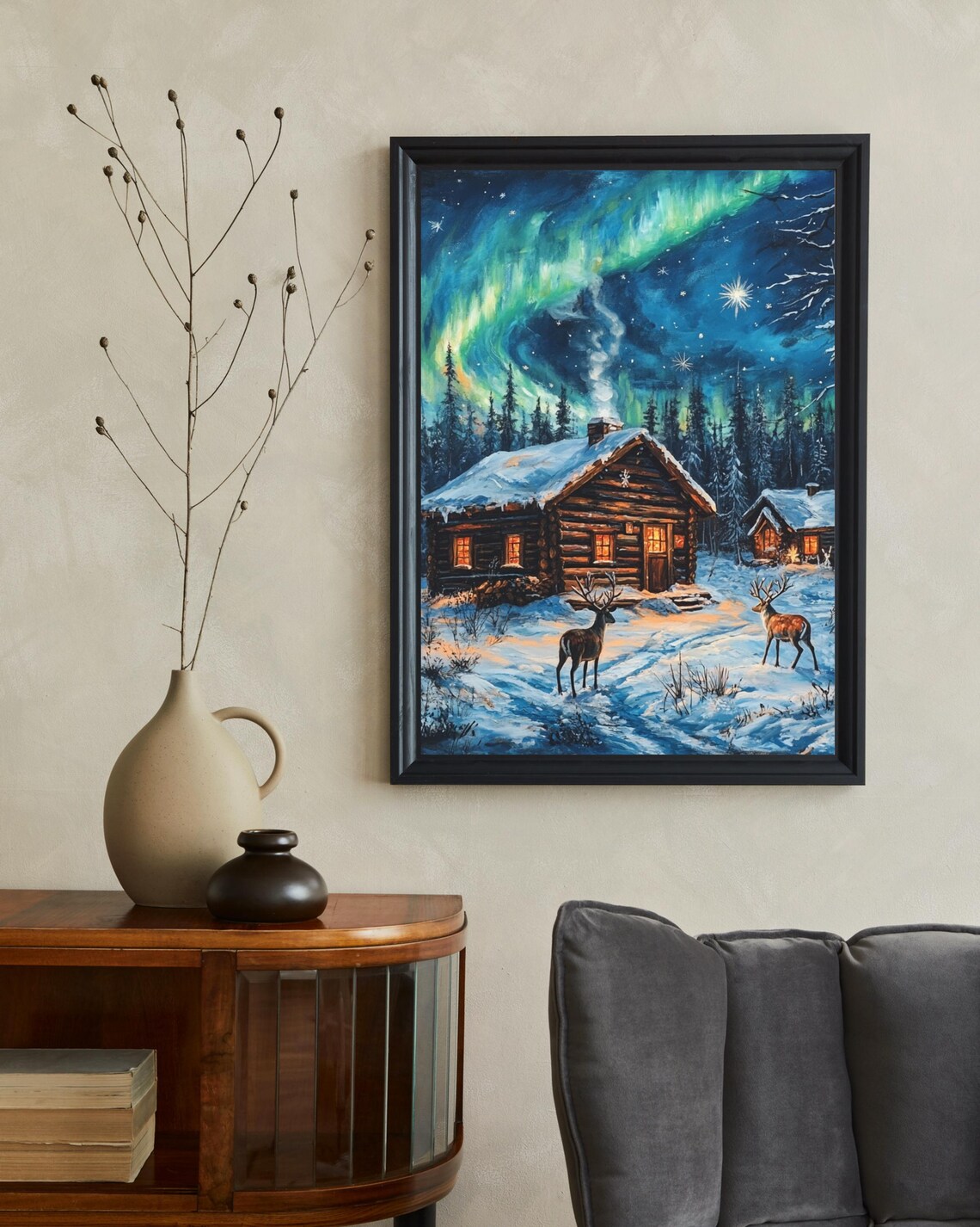 Lapland Finland Winter Wonderland, Cozy Cabin Art - Image 2
