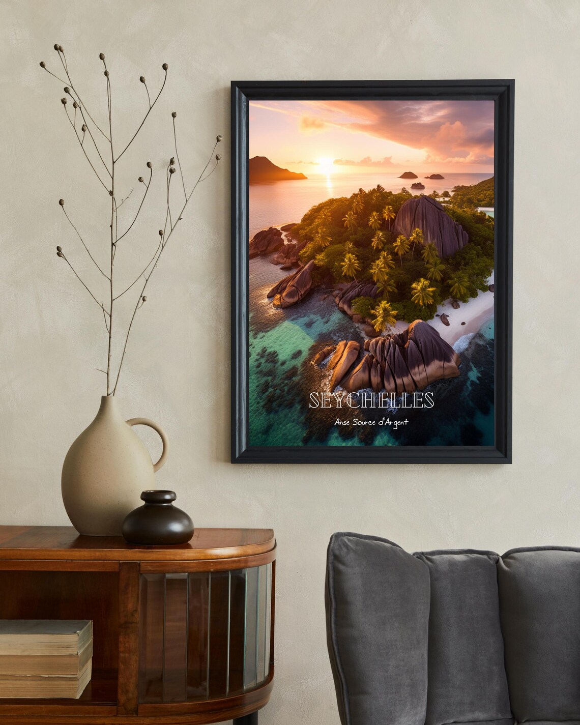 Seychelles Travel Poster, Anse Source D'Argent - Image 2