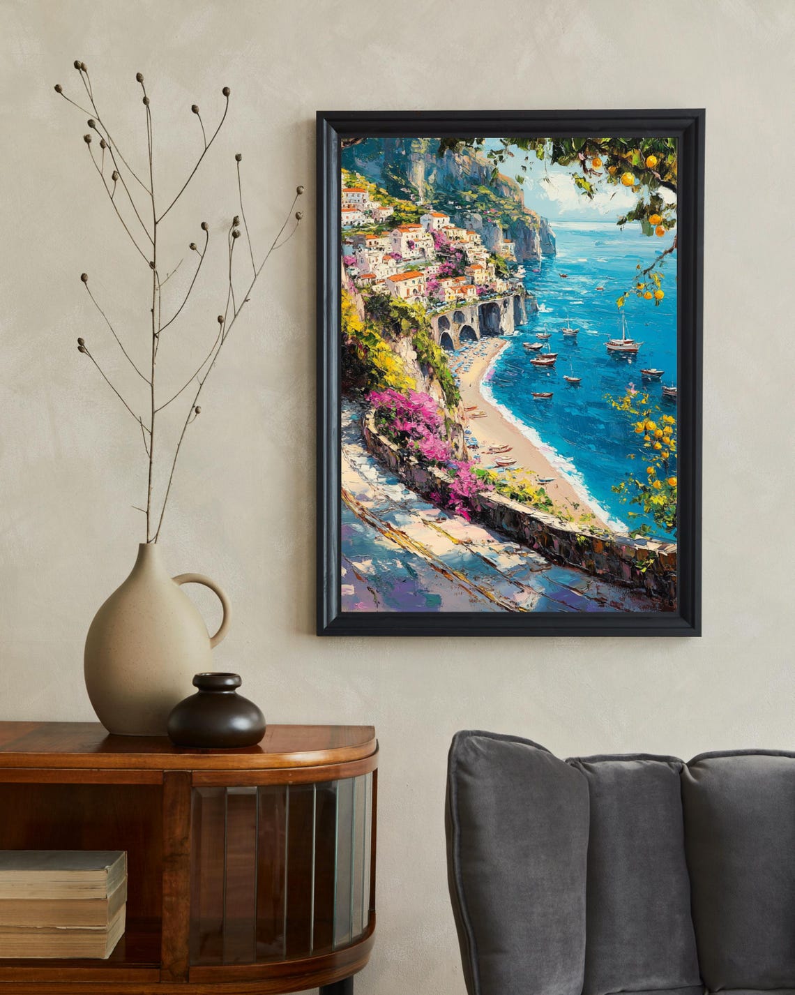 Amalfi Coast Poster Amalfi Coast Travel Poster Sorrento Lemon Amalfi Print Italy Wall Art Amalfi Lemons Amalfi Coast Print Sorrento Art - Image 2