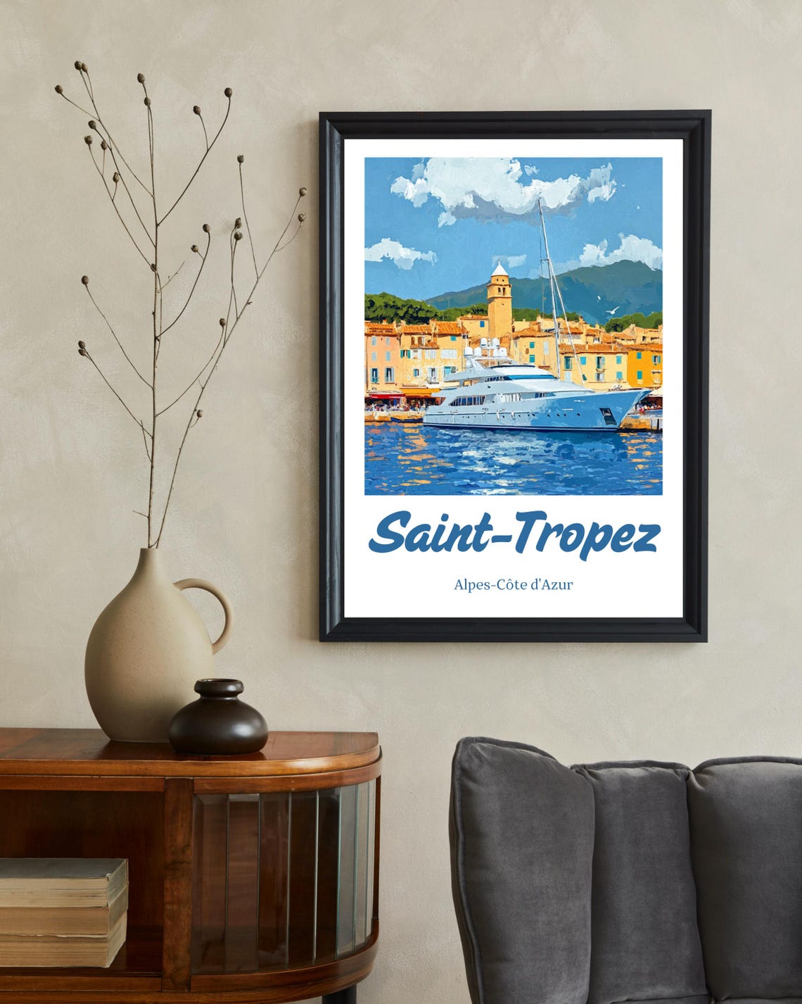 Saint Tropez Poster Saint Tropez Traditional Travel Print French Riviera Print Saint Tropez Art Print France Art Christmas Gift - Image 2