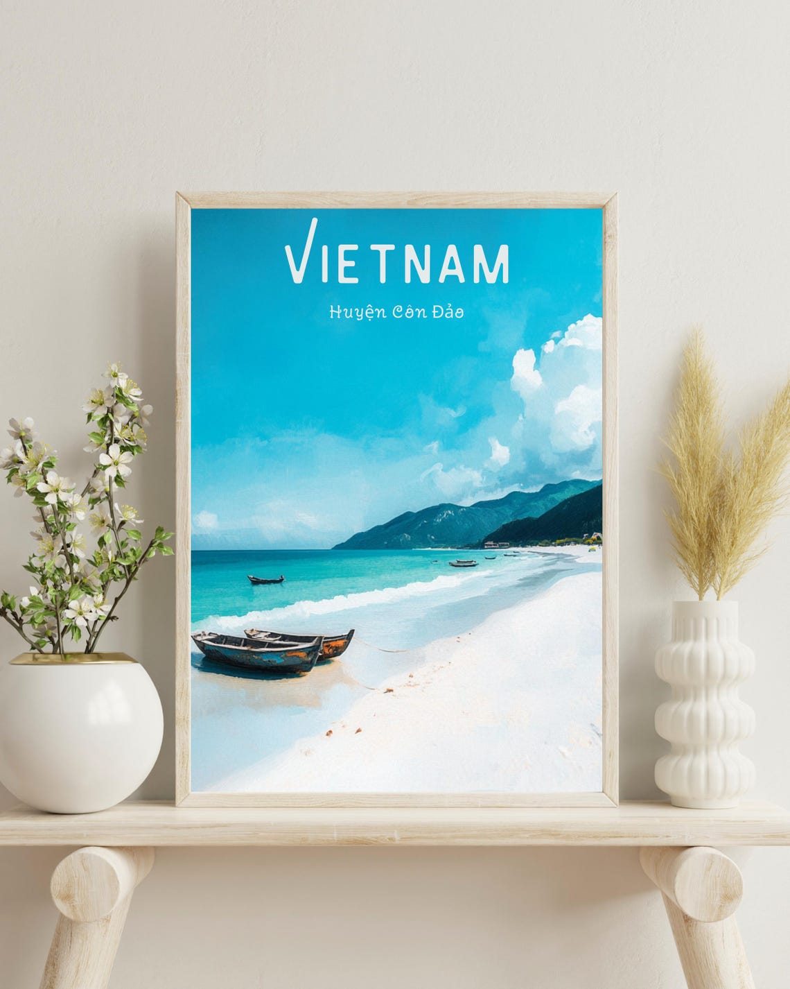 Con Dao Vietnam Travel Poster, Tropical Beach
