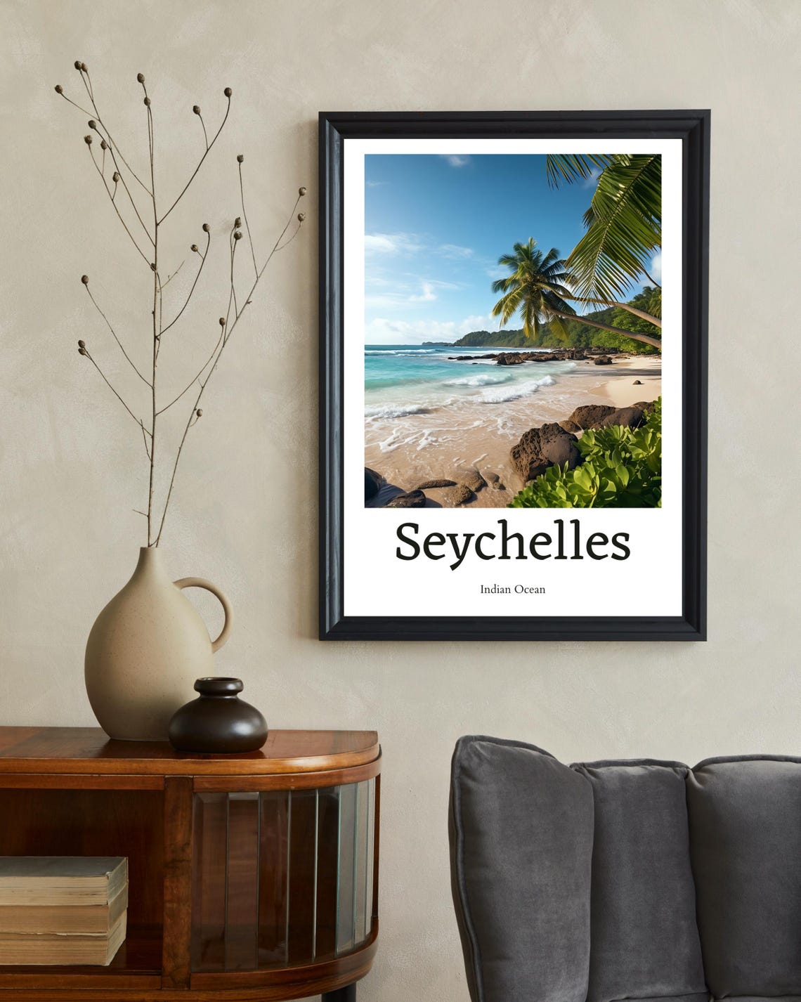 Seychelles Travel Poster, Tropical Beach Art Print - Image 2