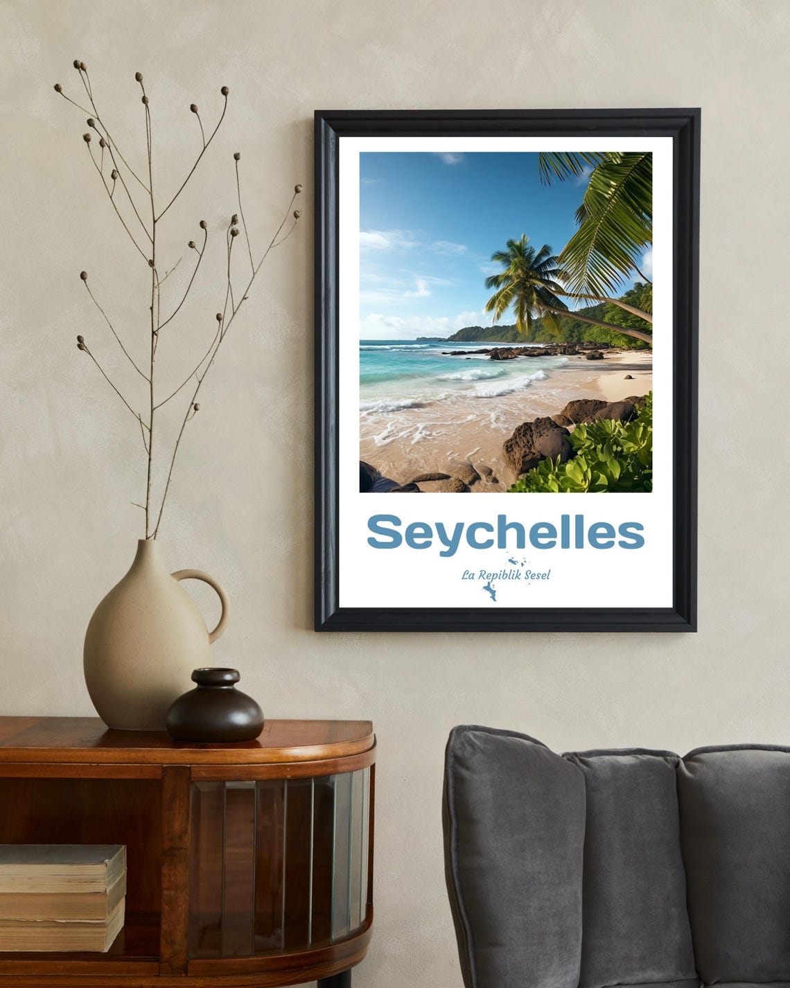 Seychelles Travel Poster, Tropical Beach Poster - Image 2