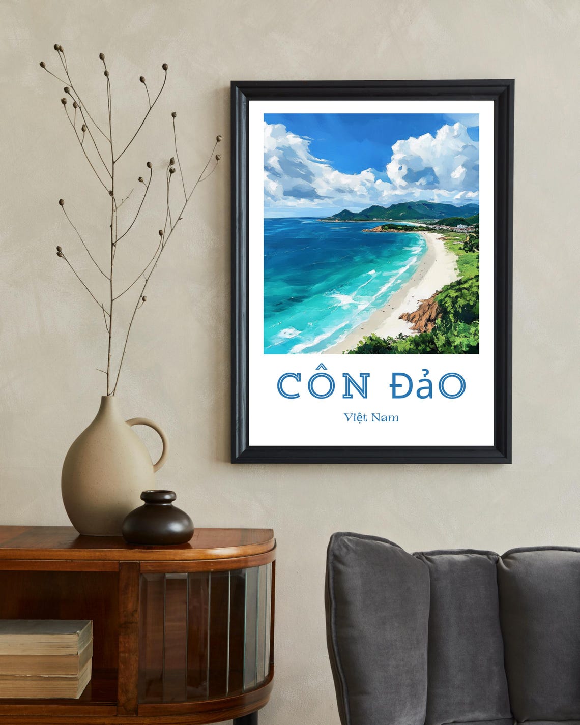 Con Dao Vietnam Travel Poster, Tropical Beach - Image 2