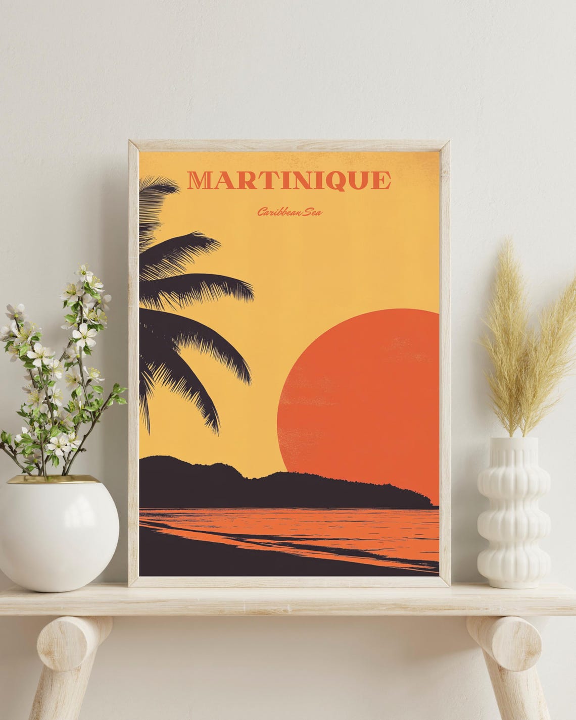 Martinique Travel Poster, Caribbean Home Decor