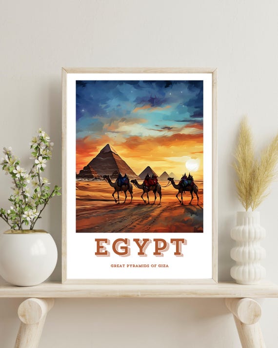 Egypt Pyramids Of Giza Travel Poster