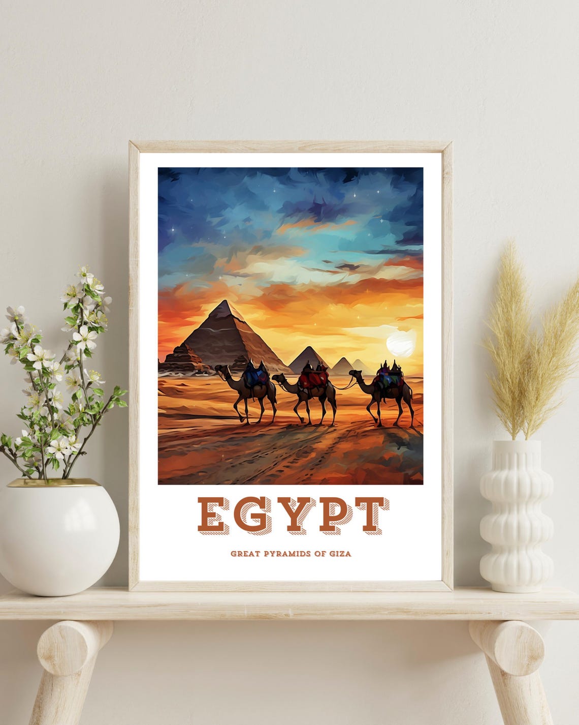 Egypt Pyramids Of Giza Travel Poster