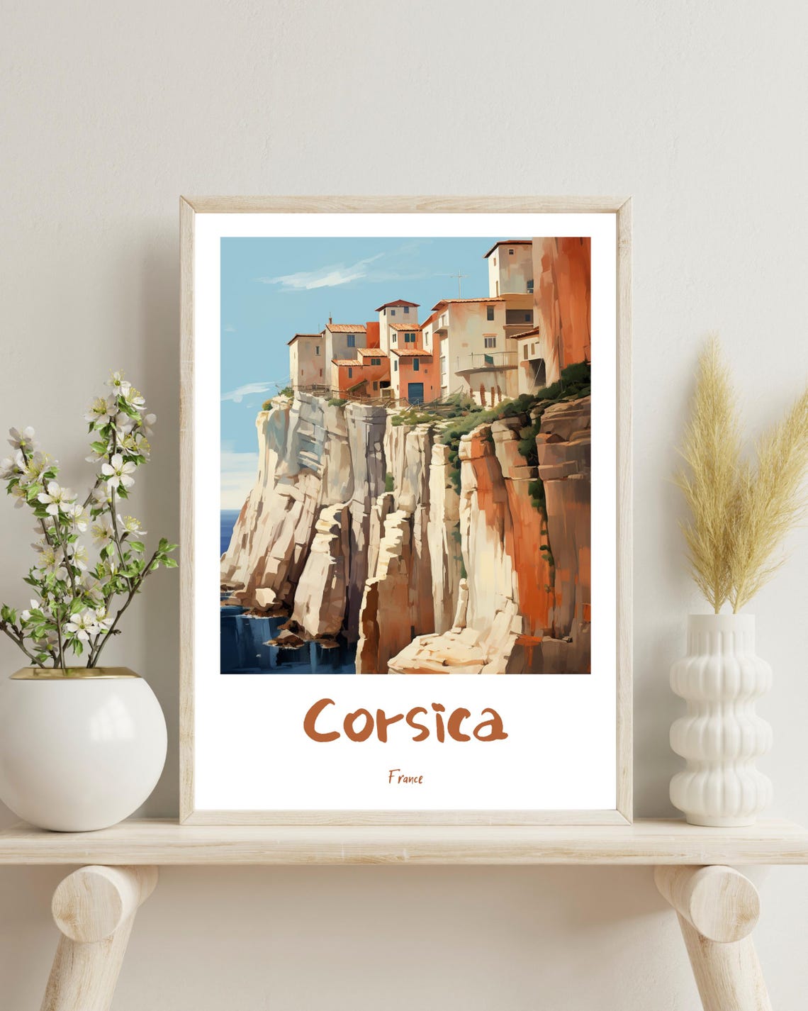 Corsica Travel Poster, France Landscape Art