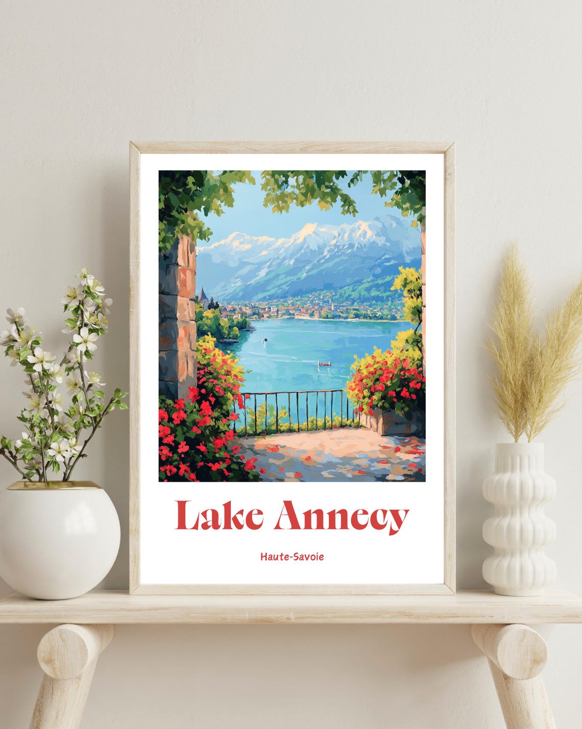 Lake Annecy Travel Poster, Annecy France
