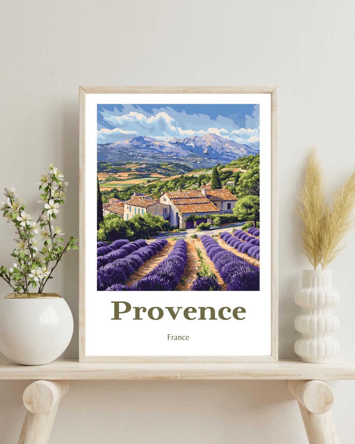 Provence Lavender Field - Vintage Travel Poster