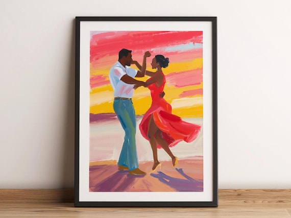 Dancing Couple Painting Print, Tango Dance Poster