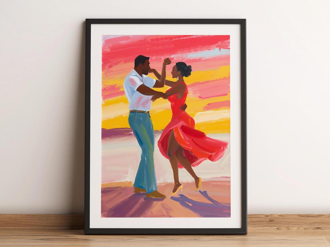 Dancing Couple Painting Print, Tango Dance Poster