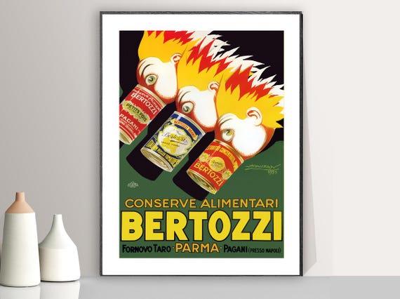 Conserve Alimentari Bertozzi Fornovo Taro Parma Pagani Vintage Fooddrink Poster Vintage Food Poster Gift Idea Wall Decor