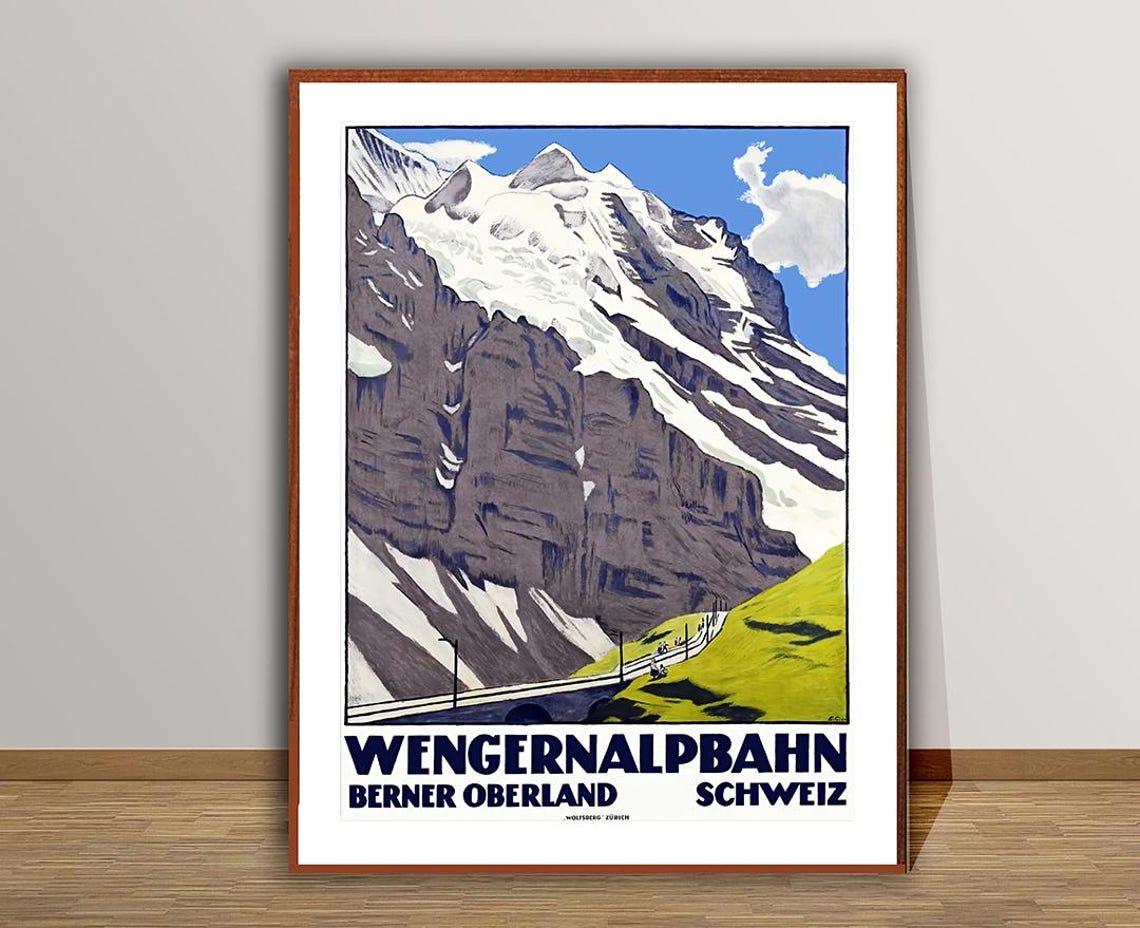 Wengernalpbahn Berner Oberland Swiss Alpine Railway Travel Poster - Image 2