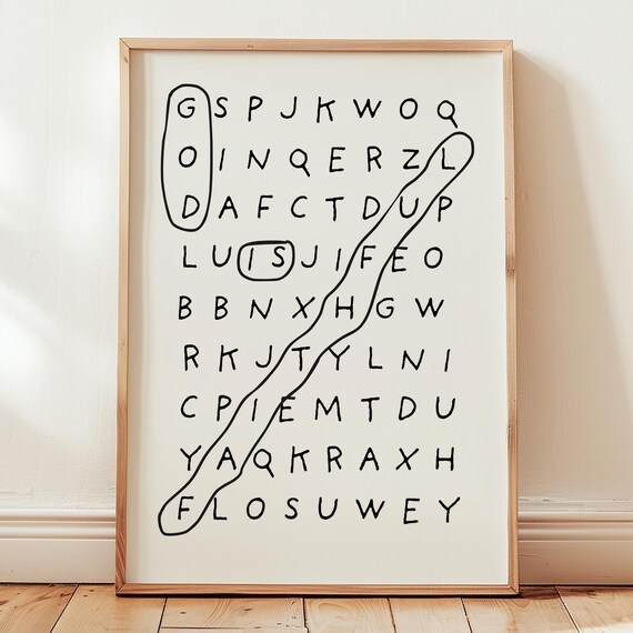 God Is Faithful Hand Drawn Word Search Puzzle Christian Art Poster