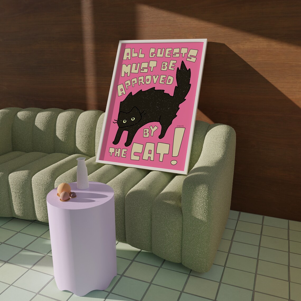 Black Cat Art Print, Funny Cat Kitchen Wall Art - Image 2