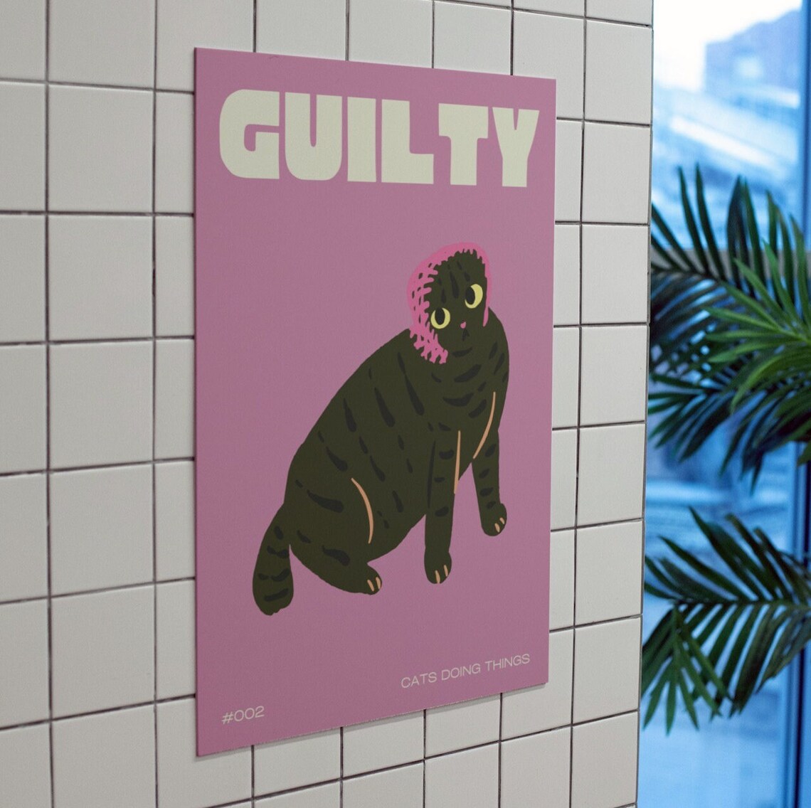 Black Cat Wall Art Print, Funny Cat Poster