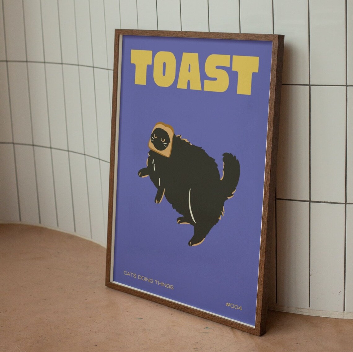 Blue Toast Cat Art Print, Cat Lover Gift - Image 2