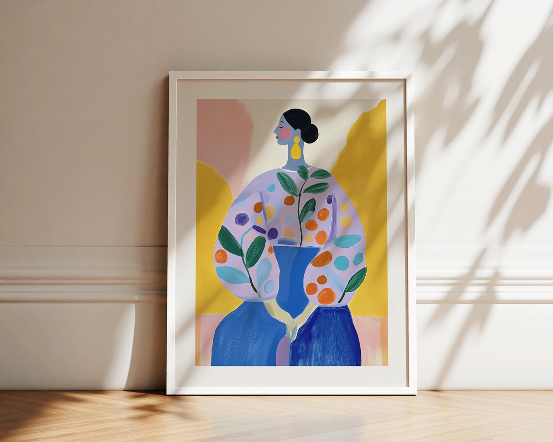 Abstract People Art Print, Mid-Century Vintage Boho - Image 3