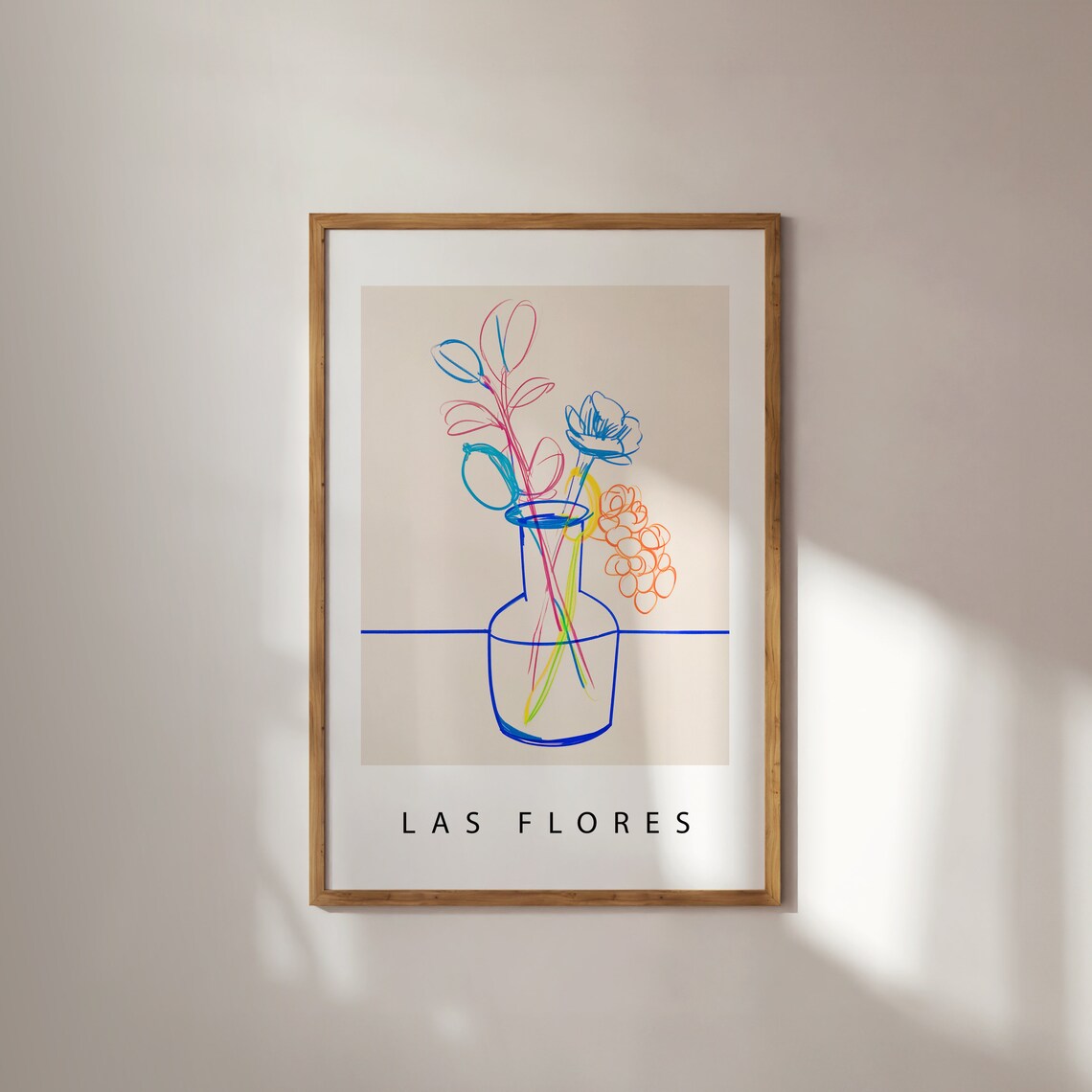 Flower Print, One Line Drawing Kitchen Decor - Image 4
