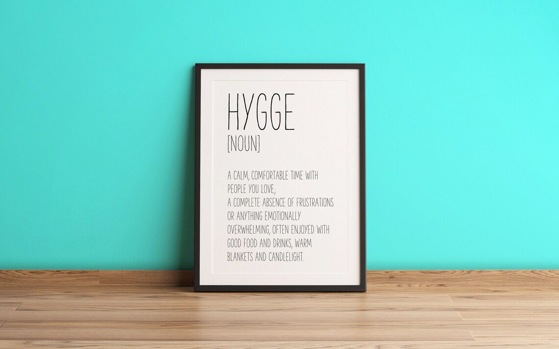 Hygge Definition Typography Print, Funny Decor