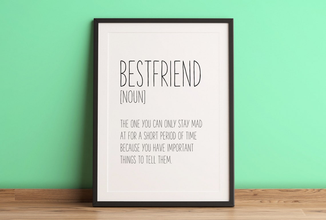 Best Friend Print Unique Friendship Gifts Best Friend Gift Christmas 21st Birthday Gift For Best Friend Unique Gifts For Friends