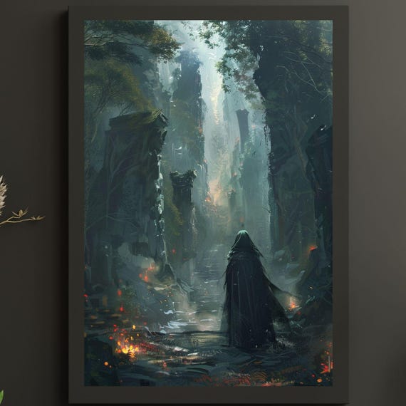 Dark Fantasy Poster Wall Art Gothic Decor Medieval Print Gift For Him Home