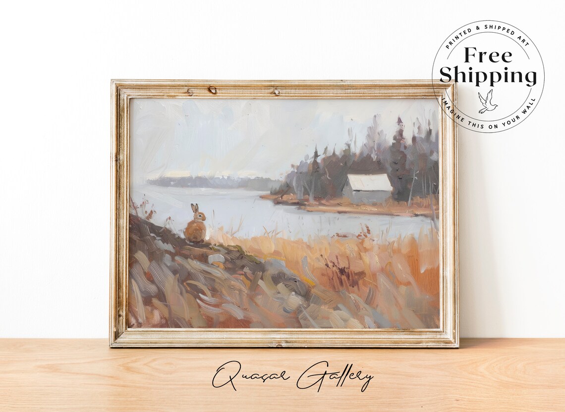 Autumn Print, Soft Pastel Landscape Art Print
