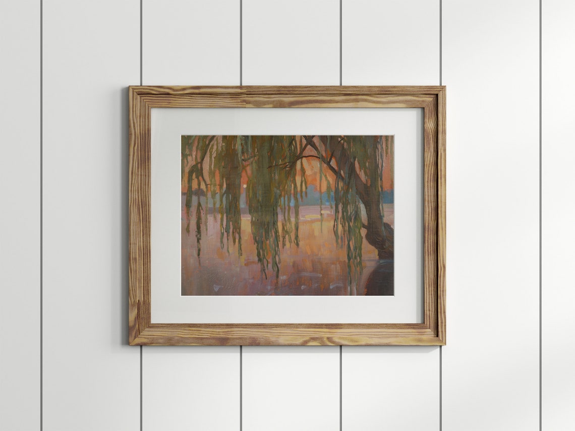 Willow Tree Nature Print, Lakeside Cabin Decor - Image 3