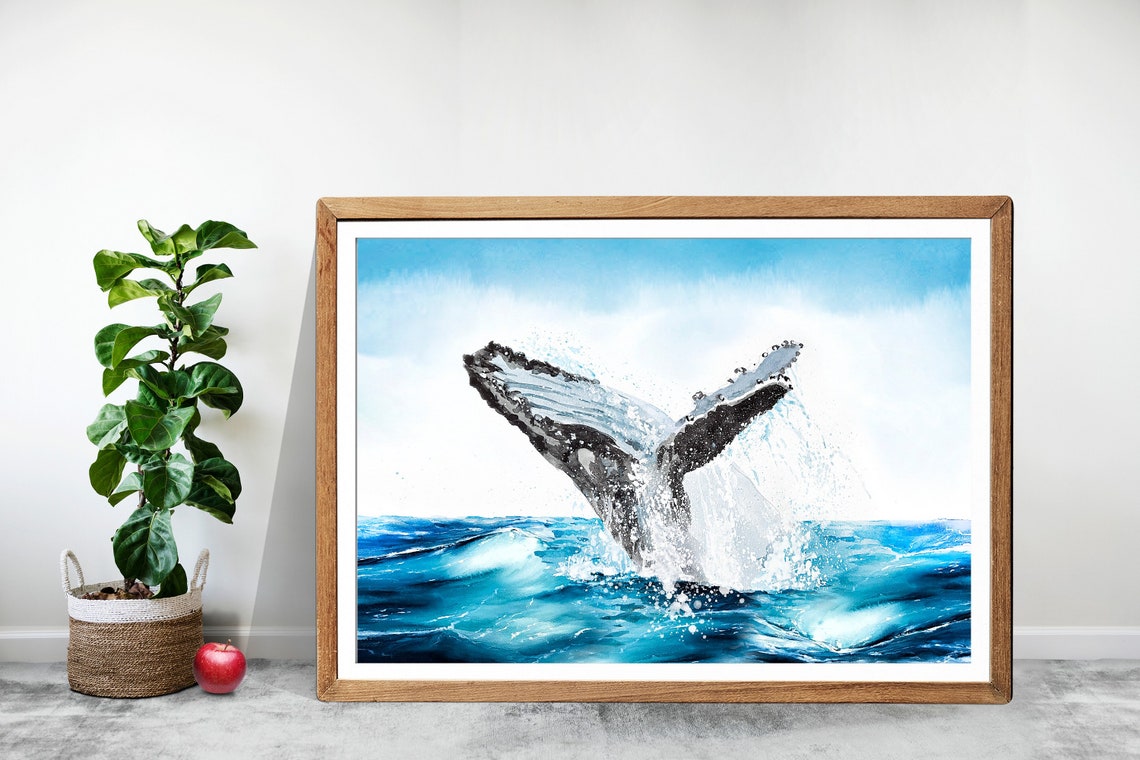 Humpback Whale - Watercolor Art - Image 3