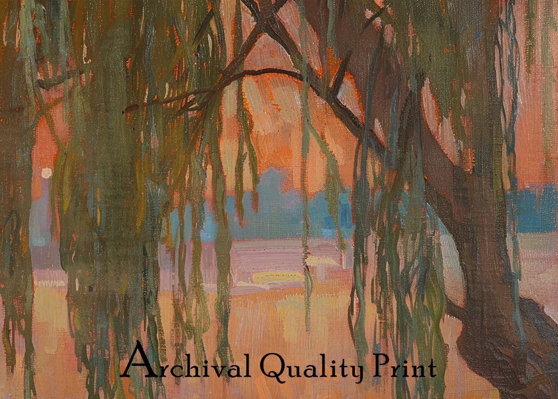 Willow Tree Nature Print, Lakeside Cabin Decor - Image 4