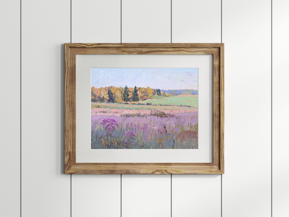 Impressionist Field Of Flowers Landscape Art Print - Image 4