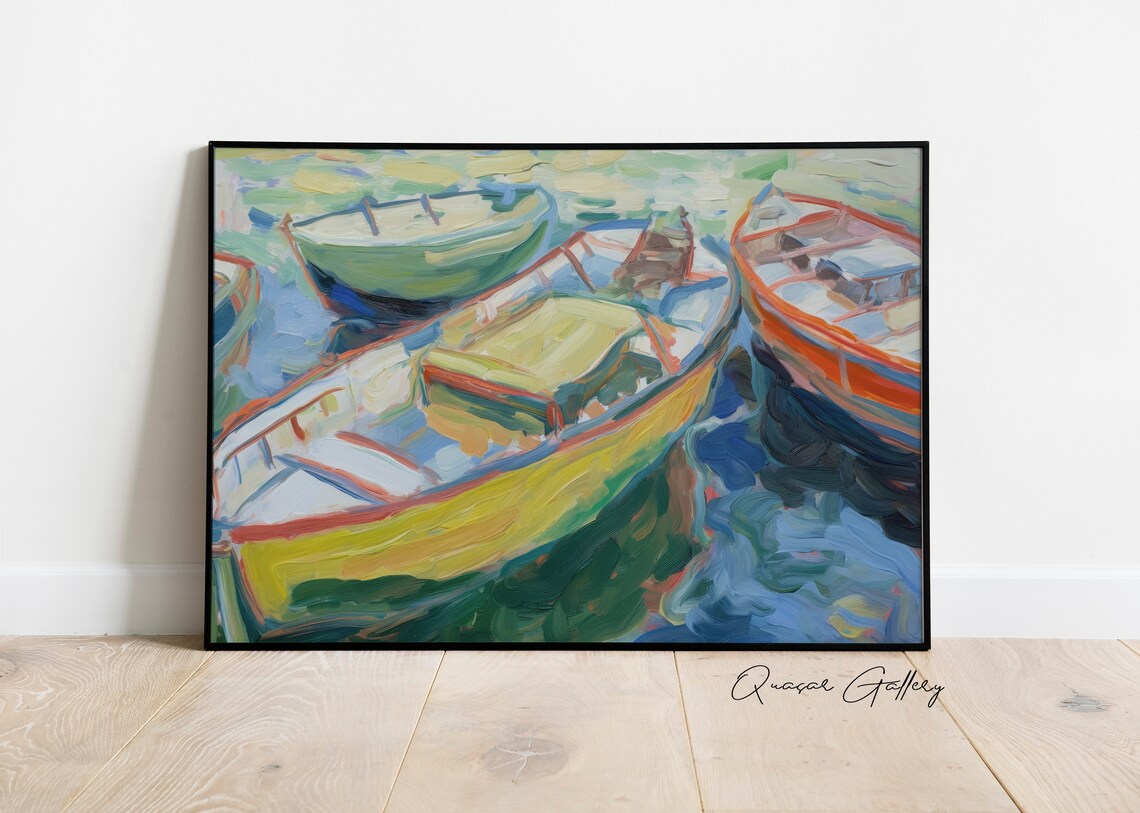 Boat Oil-Painting-Style Wall Art Print, Nautical - Image 3