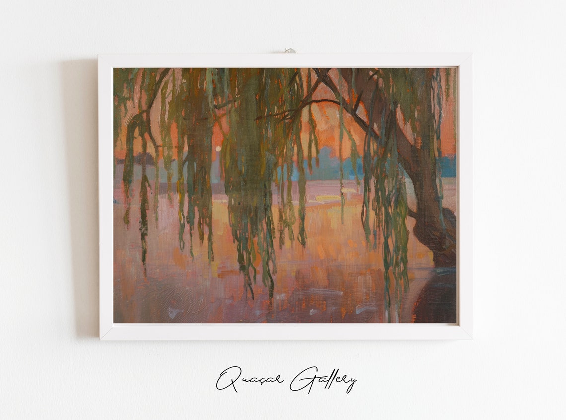 Willow Tree Nature Print, Lakeside Cabin Decor - Image 2